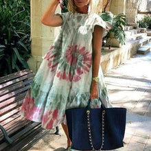 Load image into Gallery viewer, Daisy Polka Dots Print Dress Women V-neck Vintage