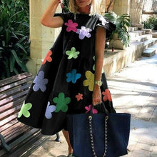 Load image into Gallery viewer, Daisy Polka Dots Print Dress Women V-neck Vintage