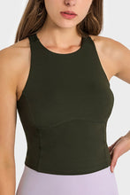 Load image into Gallery viewer, Crisscross Back Round Neck Yoga Tank