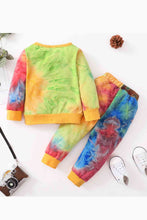 Cargar imagen en el visor de la galería, Conjunto de chándal y top con efecto tie-dye para niños