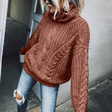 Load image into Gallery viewer, high neck knitted sweater
