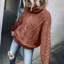 Load image into Gallery viewer, high neck knitted sweater