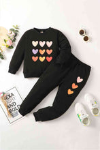 Load image into Gallery viewer, Kids Heart Graphic Sweatshirt and Joggers Set