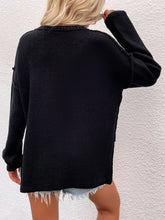 Load image into Gallery viewer, Buttoned Exposed Seam High-Low Sweater