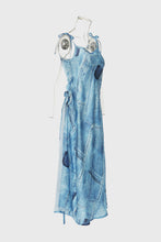 Load image into Gallery viewer, Tie-Shoulder Split Patchwork Denim Dress