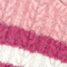 Load image into Gallery viewer, Cable-Knit Striped Dropped Shoulder Sweater