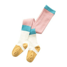 Load image into Gallery viewer, Soft Cotton Girls Two-Tone Colored Tights