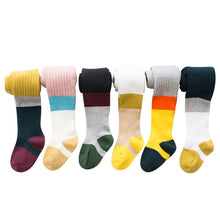 Load image into Gallery viewer, Soft Cotton Girls Two-Tone Colored Tights