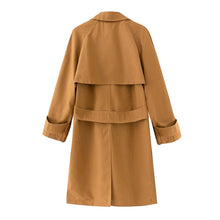 Load image into Gallery viewer, Women Trench Long Sleeve Double Breasted High Street Ladies Long Coat