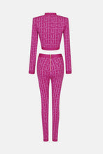 Cargar imagen en el visor de la galería, Conjunto de chaqueta y pantalón con botones delanteros estampados