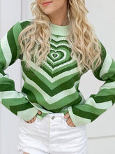 Load image into Gallery viewer, Heart Mock Neck Long Sleeve Sweater