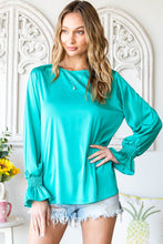Load image into Gallery viewer, Flounce Sleeve Keyhole Blouse