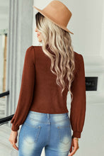 Load image into Gallery viewer, Gathered Detail Button Front Crop Top