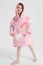 Cargar imagen en el visor de la galería, Sudadera con capucha peluda de manga larga y gran tamaño con estampado luminoso