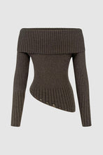 Load image into Gallery viewer, GOOD LUCK Distressed Off-Shoulder Sweater