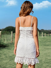 Load image into Gallery viewer, Lace Ruffle Hem Spaghetti Strap Dress