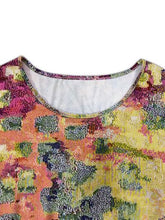 Load image into Gallery viewer, Plus Size Printed Round Neck Long Sleeve Dress
