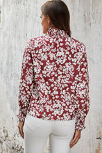 Load image into Gallery viewer, Floral Smocked Frill Neck Blouse