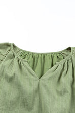 Load image into Gallery viewer, Ruffled Notched Neck Balloon Sleeve Blouse