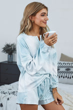 Load image into Gallery viewer, Quarter-Button Top and Drawstring Shorts Loungewear Set