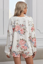 Load image into Gallery viewer, Quarter-Button Top and Drawstring Shorts Loungewear Set