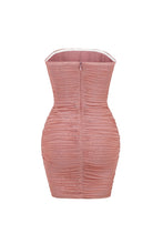Load image into Gallery viewer, Ruched Strapless Zip-Back Bodycon Dress