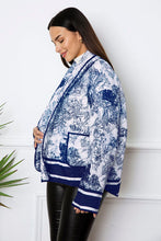 Load image into Gallery viewer, Printed Long Sleeve Winter Coat with Pockets