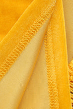 Load image into Gallery viewer, Velvet Twisted Asymmetrical Fringe Hem Dress