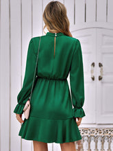 Load image into Gallery viewer, Mock Neck Flounce Sleeve Mini Dress