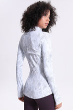 Load image into Gallery viewer, Printed Zip Up Thumbhole Sleeve Sports Jacket