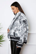 Load image into Gallery viewer, Printed Long Sleeve Winter Coat with Pockets