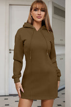 Load image into Gallery viewer, Drawstring Long Sleeve Hooded Dress