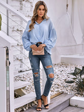 Load image into Gallery viewer, Johnny Collar Buttoned Dropped Shoulder Top