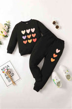 Load image into Gallery viewer, Kids Heart Graphic Sweatshirt and Joggers Set