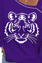 Load image into Gallery viewer, Tiger Graphic Long Sleeve Asymmetrical Neck Top