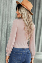 Load image into Gallery viewer, Gathered Detail Button Front Crop Top