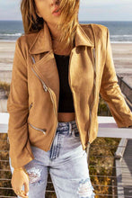 Load image into Gallery viewer, Zip-Up Suede Jacket