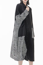 Load image into Gallery viewer, Mixed Print Button Down Midi Shirt Dress with Pockets