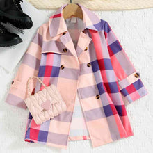 Load image into Gallery viewer, Plaid Lapel Collar Long Sleeve Coat