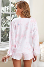 Load image into Gallery viewer, Quarter-Button Top and Drawstring Shorts Loungewear Set