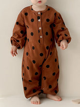 Load image into Gallery viewer, Printed Button Up Dropped Shoulder Jumpsuit