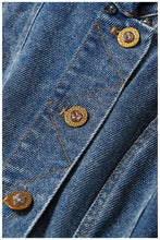 Load image into Gallery viewer, GAWQO Fringe Detail Cropped Jacket and Denim Vest Set