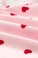 Load image into Gallery viewer, Heart Print Lace Trim Cami and Shorts Pajama Set