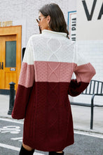 Load image into Gallery viewer, Color Block Mixed Knit Crewneck Sweater Dress