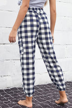 Load image into Gallery viewer, Plaid Elastic High Waist Cargo Pants
