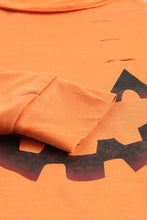 Load image into Gallery viewer, Halloween Graphic Cold-Shoulder Distressed Sweatshirt