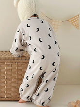 Load image into Gallery viewer, Printed Button Up Dropped Shoulder Jumpsuit