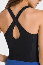 Load image into Gallery viewer, Crisscross Back Round Neck Yoga Tank