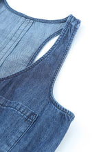 Cargar imagen en el visor de la galería, Mono vaquero sin mangas con botones y cordón en la cintura
