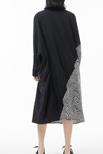 Load image into Gallery viewer, Mixed Print Button Down Midi Shirt Dress with Pockets